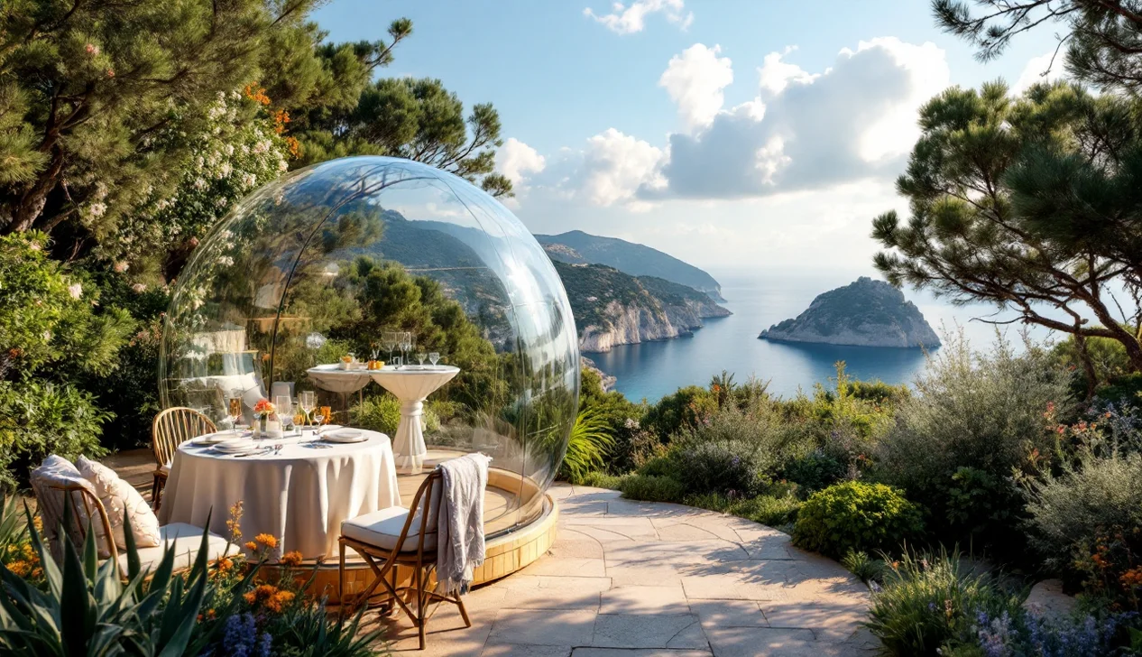 Hébergement insolite Cassis : bulle transparente dans la nature