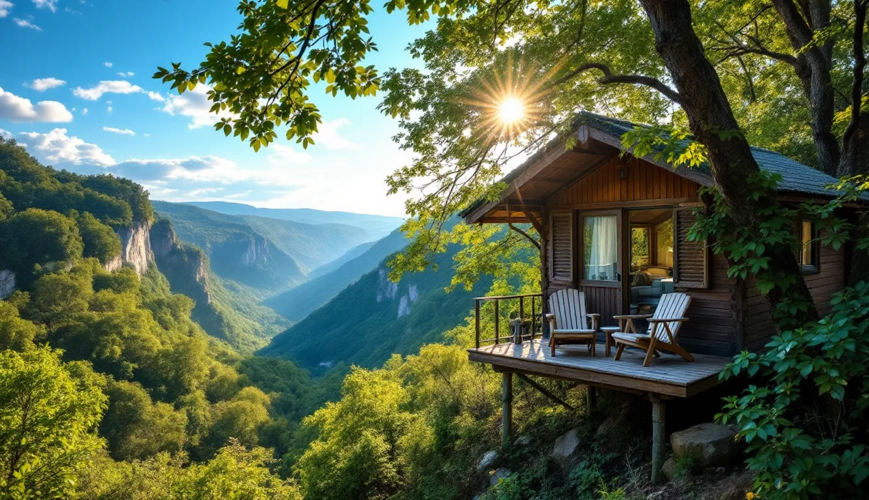 Hébergement insolite dans les Gorges du Tarn, cabane dans les arbres