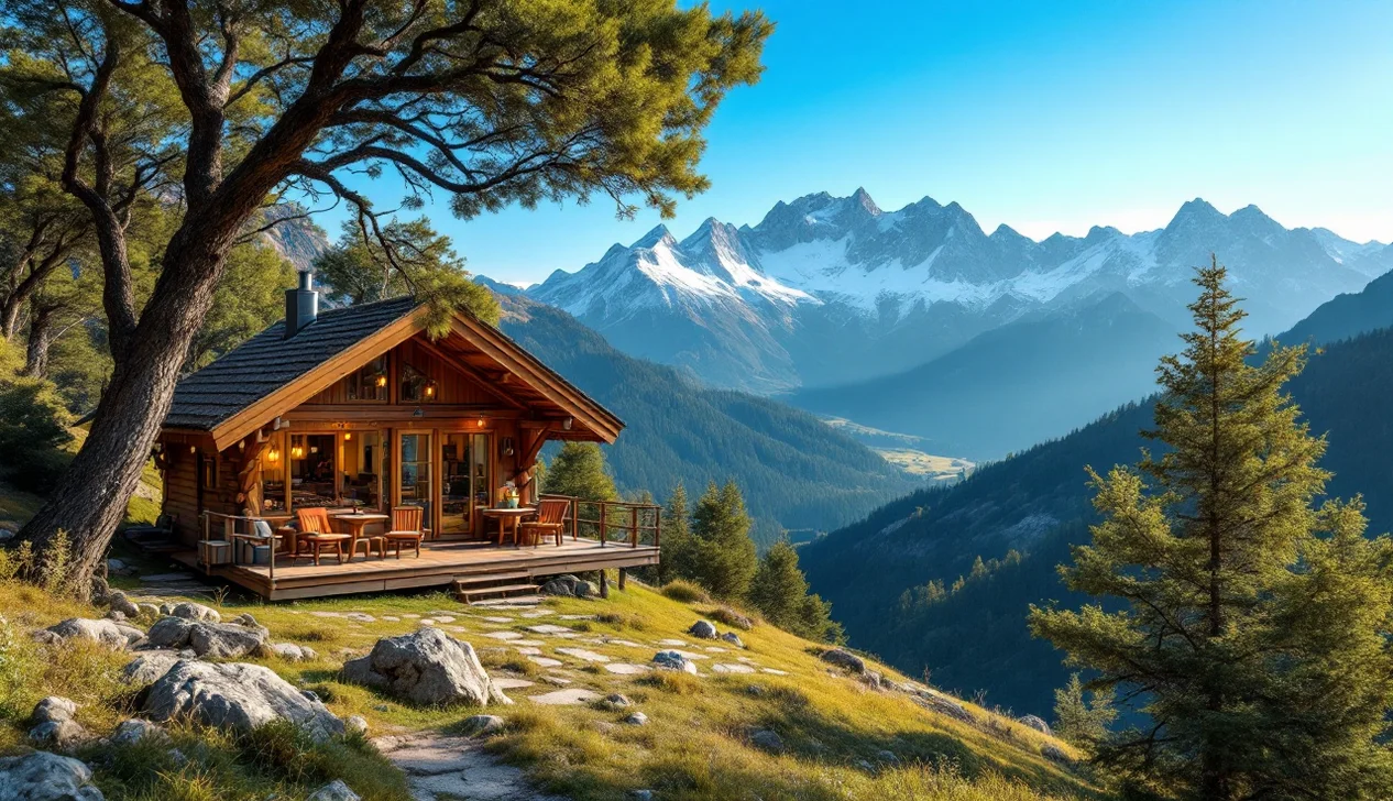 Hébergement insolite dans les Pyrénées avec cabane perchée et montagnes