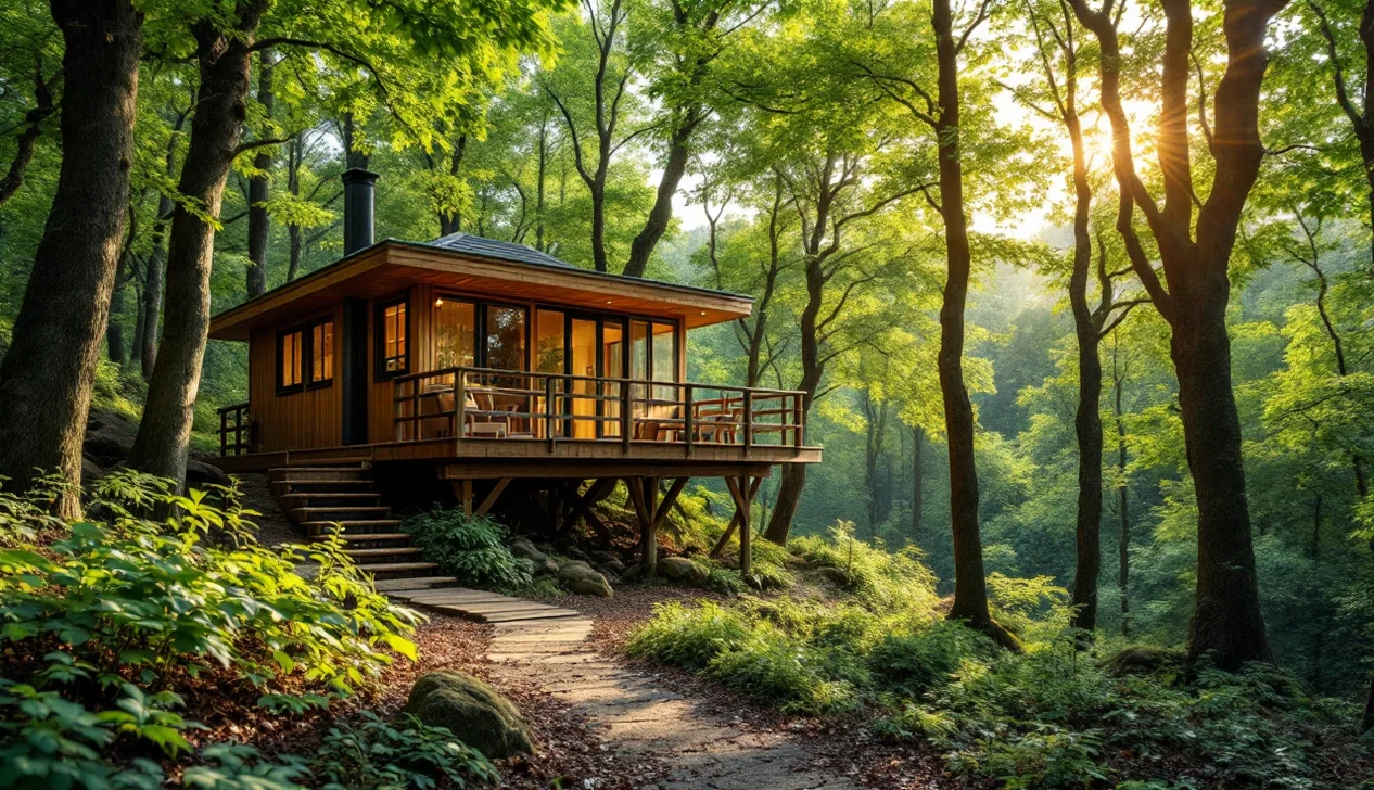 Cabane perchée en forêt de Brocéliande, hébergement insolite