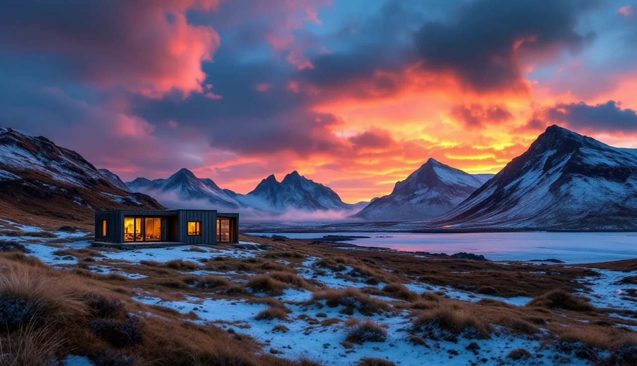 Hébergement insolite Islande avec vue sur aurores boréales