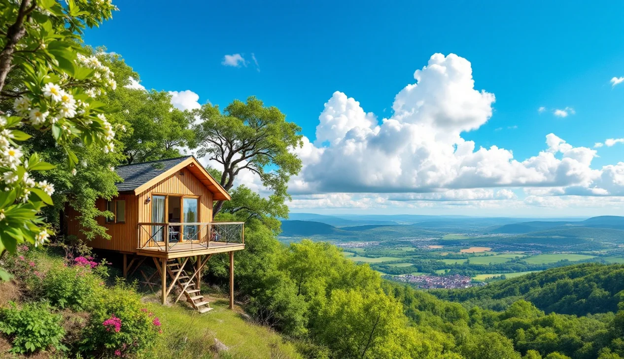 Hébergement insolite à Millau avec cabane dans les arbres