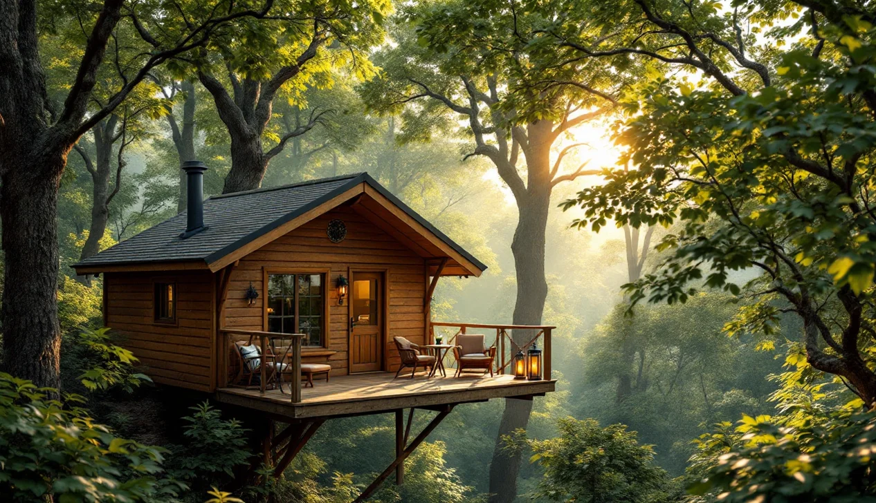 Hébergement insolite Orne : cabane perchée dans les arbres