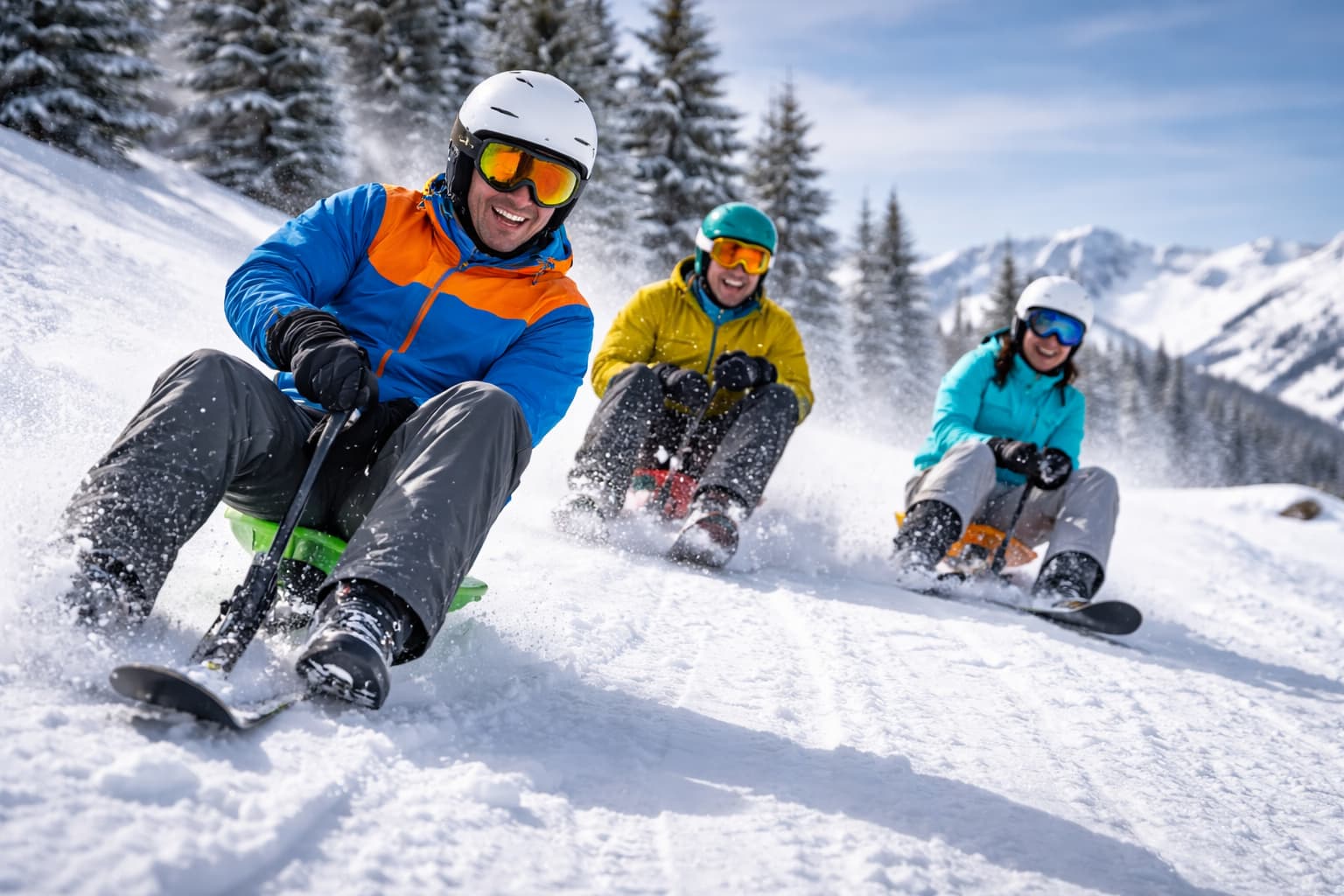 Yooner, engin de glisse assis sur une piste enneigée