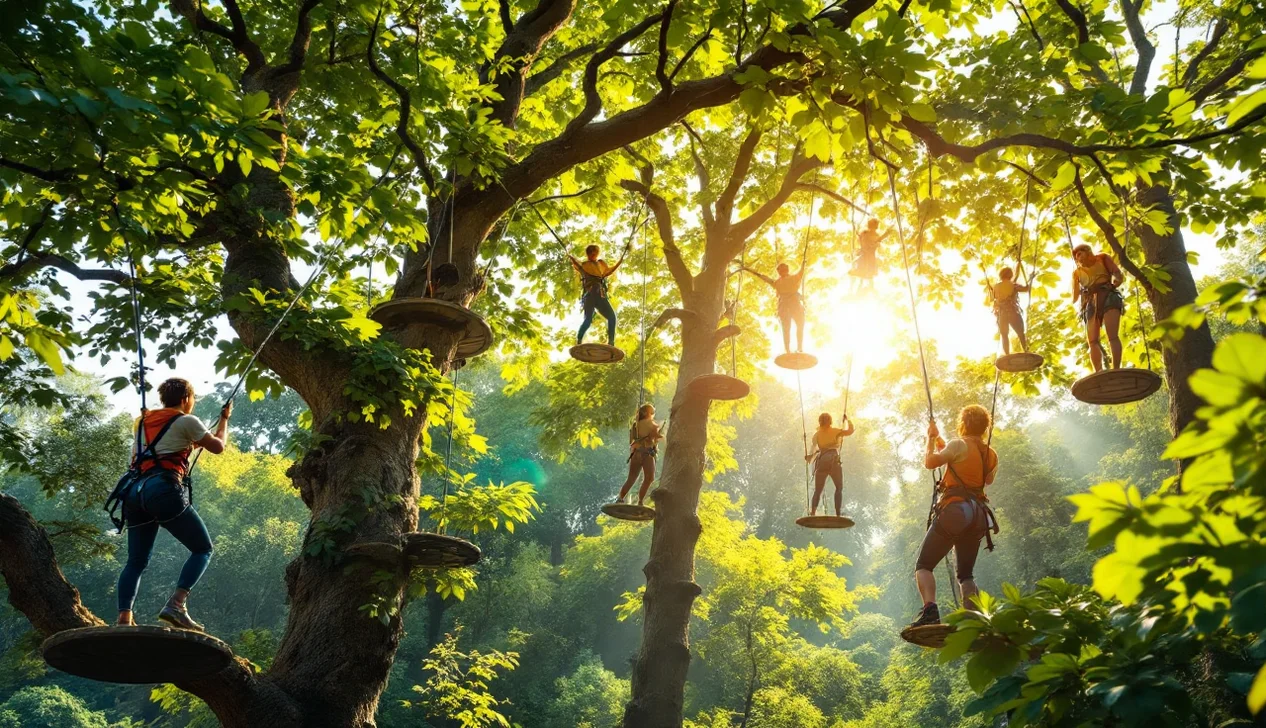 Accrobranche, parcours acrobatique dans les arbres