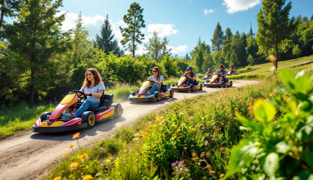 Dévalkart, kart sans moteur descendant une piste de montagne