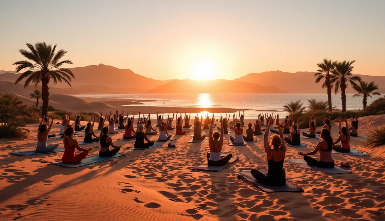 Retraite de yoga au Maroc face au désert