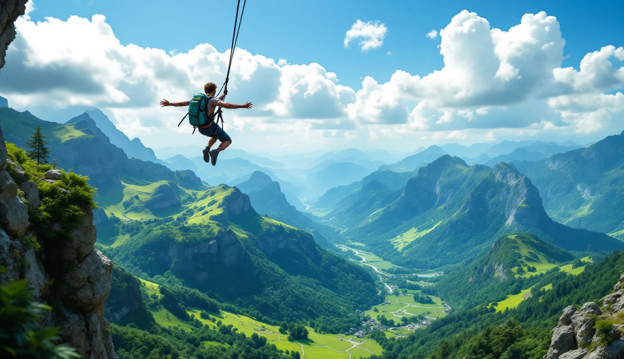 Saut pendulaire, grande oscillation dans le vide