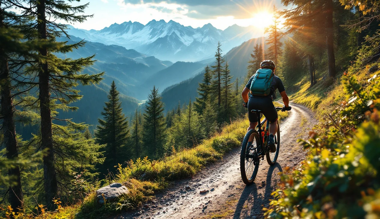 VTT de montagne sur un sentier d'altitude