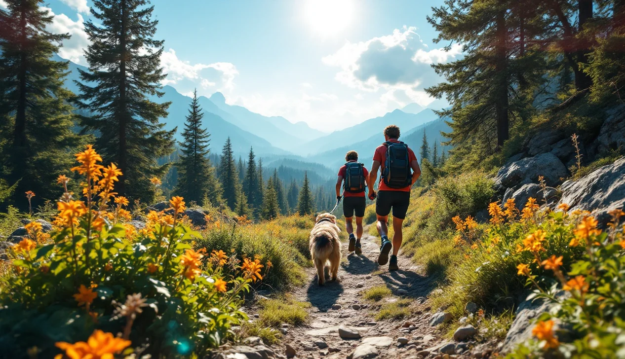 Cani-rando, randonneur tracté par un chien en nature