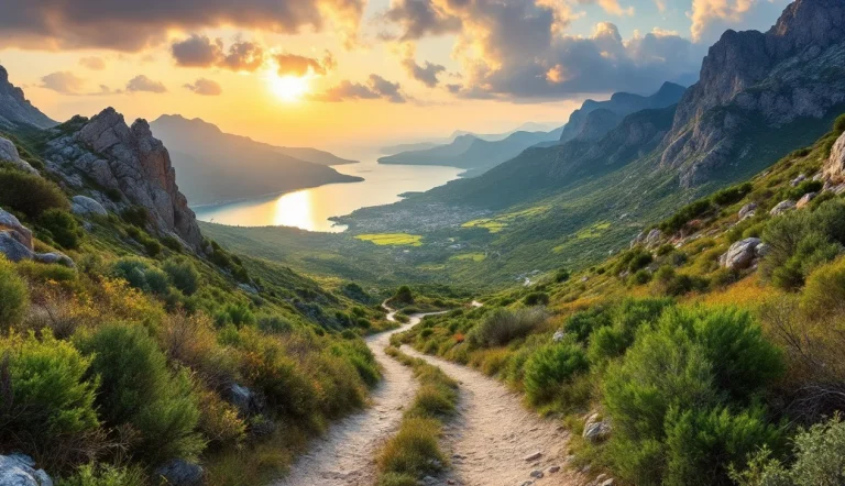 Randonnée en Corse avec paysages marins et montagnes