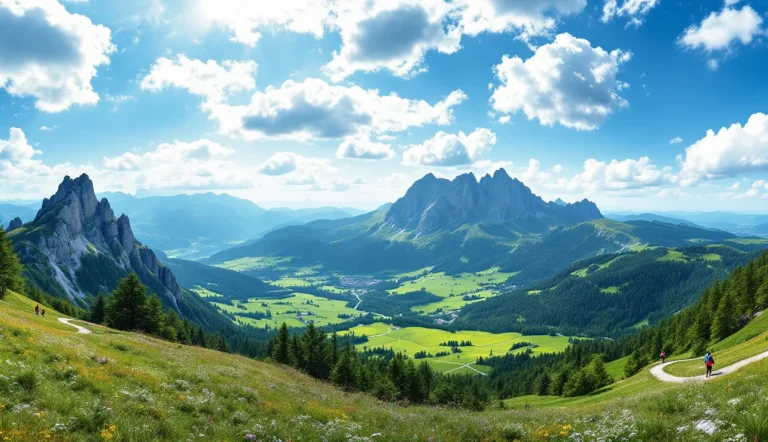 Randonnée dans le Vercors avec paysages montagneux et sentiers verdoyants